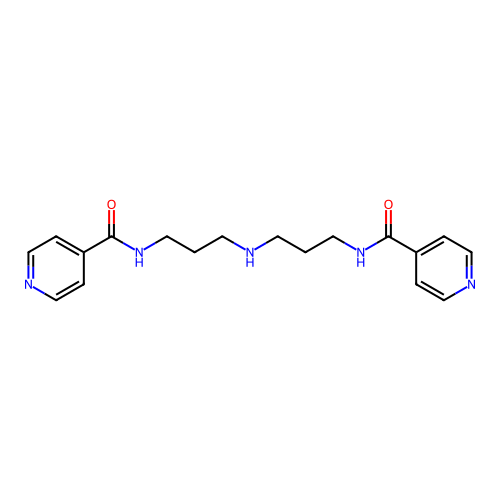 N,N'-(iminodipropane-3,1-diyl)dipyridine-4-carboxamide structure