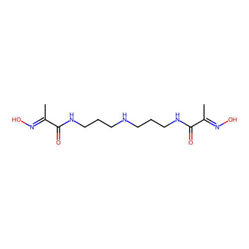 (2E,2'E)-N,N'-(iminodipropane-3,1-diyl)bis[2-(hydroxyimino)propanamide] structure