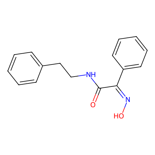 (2Z)-2-(hydroxyimino)-2-phenyl-N-(2-phenylethyl)ethanamide structure