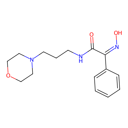 (Z)-2-(hydroxyimino)-N-(3-morpholinopropyl)-2-phenylacetamide structure