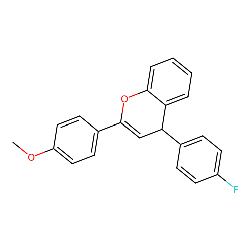 4-(4-fluorophenyl)-2-(4-methoxyphenyl)-4H-chromene structure
