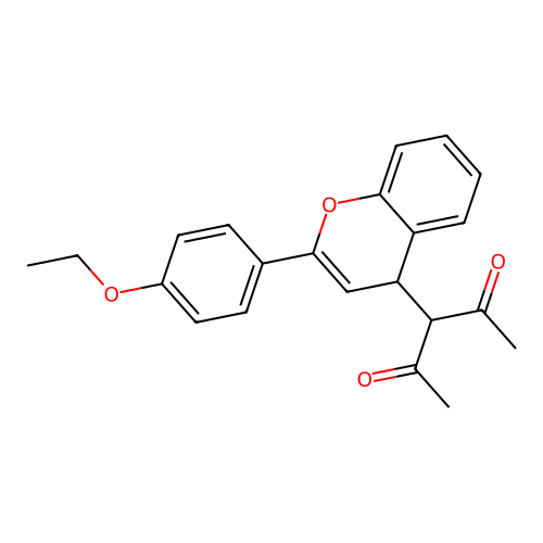 3-[2-(4-ethoxyphenyl)-4H-chromen-4-yl]pentane-2,4-dione structure