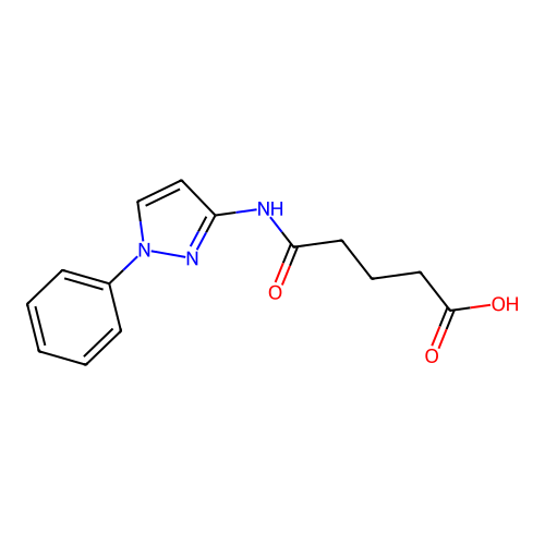 5-oxo-5-[(1-phenyl-1H-pyrazol-3-yl)amino]pentanoic acid structure