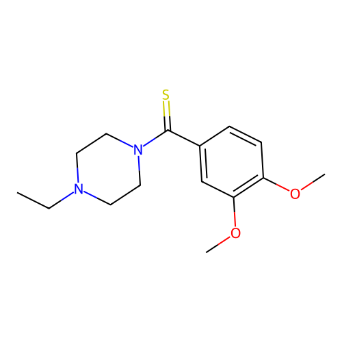 (3,4-Dimethoxyphenyl)(4-ethylpiperazin-1-yl)methanethione structure