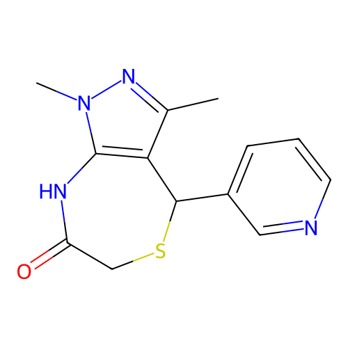 1,3-dimethyl-4-(pyridin-3-yl)-4,6-dihydro-1H-pyrazolo[3,4-e][1,4]thiazepin-7-ol structure