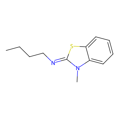 N-butyl-3-methyl-1,3-benzothiazol-2-imine structure