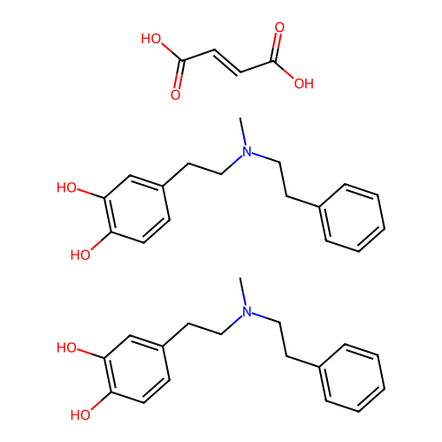Pyrocatechol, 4-(2-(N-methylphenethylamino)ethyl)-, fumarate (2:1) structure