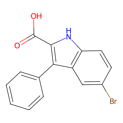 5-bromo-3-phenyl-1H-indole-2-carboxylic acid structure