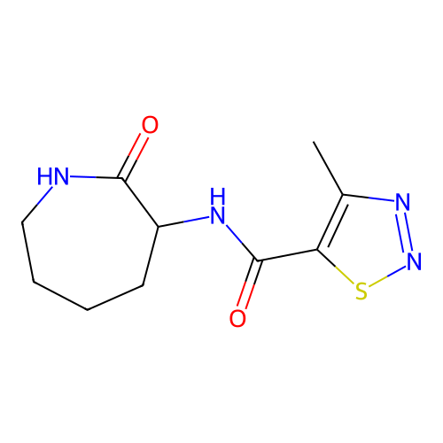 4-methyl-N-(2-oxoazepan-3-yl)thiadiazole-5-carboxamide structure