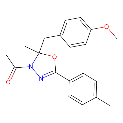 1-[2-(4-methoxybenzyl)-2-methyl-5-(4-methylphenyl)-1,3,4-oxadiazol-3(2H)-yl]ethanone structure