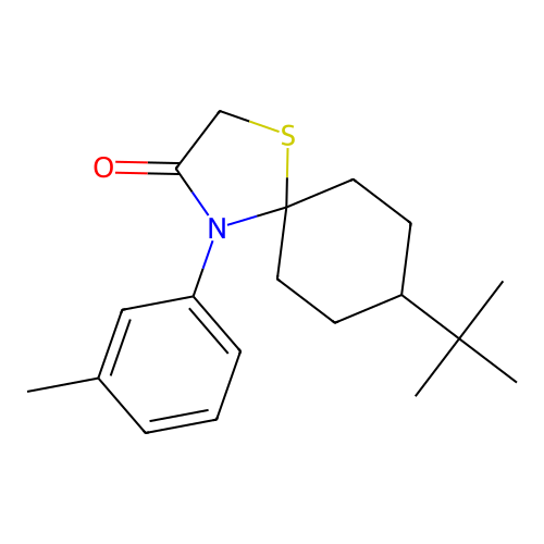 8-Tert-butyl-4-(3-methylphenyl)-1-thia-4-azaspiro[4.5]decan-3-one structure