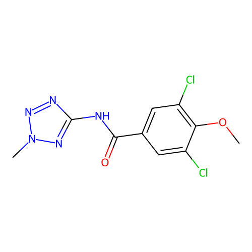 3,5-dichloro-4-methoxy-N-(2-methyltetrazol-5-yl)benzamide structure