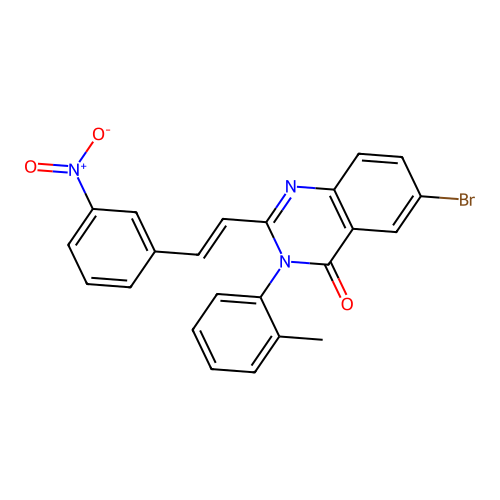 6-bromo-3-(2-methylphenyl)-2-[(E)-2-(3-nitrophenyl)ethenyl]quinazolin-4-one structure