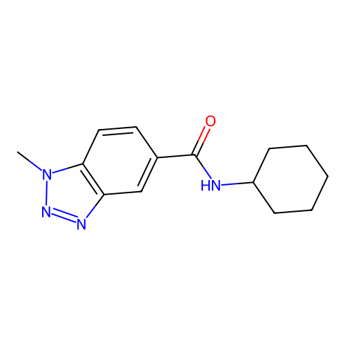 N-cyclohexyl-1-methyl-1H-1,2,3-benzotriazole-5-carboxamide structure