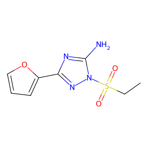 1-(ethylsulfonyl)-3-(2-furyl)-1H-1,2,4-triazol-5-amine structure
