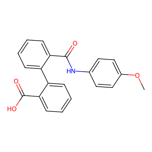 2'-[(4-Methoxyphenyl)carbamoyl]biphenyl-2-carboxylic acid structure