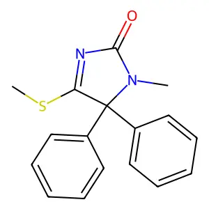 1-Methyl-4-(methylsulfanyl)-5,5-diphenyl-1,5-dihydro-2H-imidazol-2-one structure