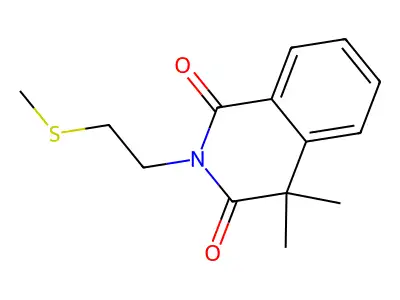 1,3(2H,4H)-Isoquinolinedione, 4,4-dimethyl-2-(2-(methylthio)ethyl)- structure