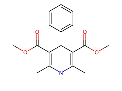 Dimethyl 1,2,6-trimethyl-4-phenyl-1,4-dihydropyridine-3,5-dicarboxylate structure