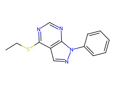 4-Ethylsulfanyl-1-phenylpyrazolo[3,4-d]pyrimidine structure