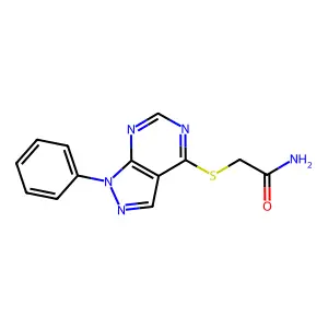 2-(1-Phenylpyrazolo[3,4-d]pyrimidin-4-yl)sulfanylacetamide structure