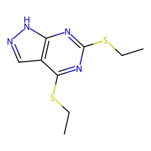 4,6-Bis(ethylthio)-1H-pyrazolo[3,4-d]pyrimidine structure