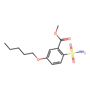 Benzoic acid, 5-pentyloxy-2-sulfamoyl-, methyl ester structure