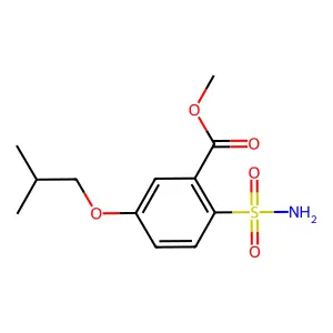 Benzoic acid, 5-isobutoxy-2-sulfamoyl-, methyl ester structure