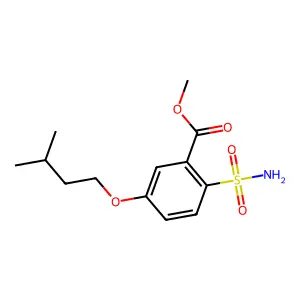 Benzoic acid, 5-isopentyloxy-2-sulfamoyl-, methyl ester structure