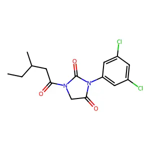 2,4-Imidazolidinedione, 3-(3,5-dichlorophenyl)-1-(3-methyl-1-oxopentyl)- structure
