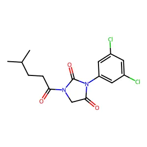 2,4-Imidazolidinedione, 3-(3,5-dichlorophenyl)-1-(4-methyl-1-oxopentyl)- structure