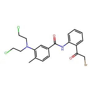 Benzanilide, 3-(bis(2-chloroethyl)amino)-2'-(bromoacetyl)-4-methyl- structure