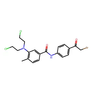 Benzanilide, 3-(bis(2-chloroethyl)amino)-4'-(bromoacetyl)-4-methyl- structure