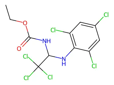 (2,2,2-Trichloro-1-(2,4,6-trichloro-phenylamino)-ET)-carbamic acid ethyl ester structure