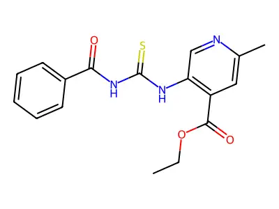 Ethyl 5-(benzoylcarbamothioylamino)-2-methylpyridine-4-carboxylate structure
