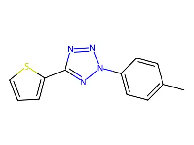 2H-Tetrazole, 2-(4-methylphenyl)-5-(2-thienyl)- structure