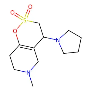 6-methyl-4-pyrrolidin-1-yl-4,5,7,8-tetrahydro-3H-oxathiino[5,6-c]pyridine 2,2-dioxide structure