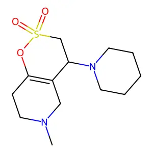 6-methyl-4-piperidin-1-yl-4,5,7,8-tetrahydro-3H-oxathiino[5,6-c]pyridine 2,2-dioxide structure