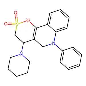 6-phenyl-4-piperidin-1-yl-4,5-dihydro-3H-oxathiino[5,6-c]quinoline 2,2-dioxide structure