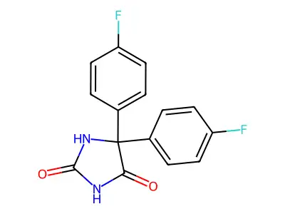 5,5-Bis(4-fluorophenyl)imidazolidine-2,4-dione structure