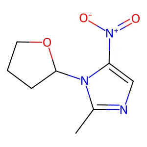 1-(2-Tetrahydrofuranyl)-2-methyl-5-nitroimidazole structure