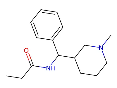 Propionamide, N-(alpha-(1-methyl-3-piperidyl)benzyl)- structure