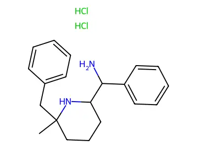 1-(6-Benzyl-6-methylpiperidin-2-yl)-1-phenylmethanamine--hydrogen chloride (1/2) structure