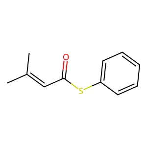 S-phenyl 3-methylbut-2-enethioate structure