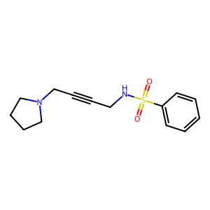 N-(4-pyrrolidin-1-ylbut-2-ynyl)benzenesulfonamide structure