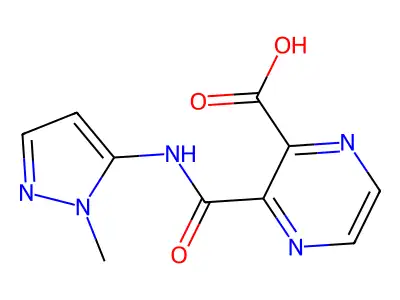 3-((1-Methyl-1H-pyrazol-5-yl)carbamoyl)pyrazine-2-carboxylic acid structure
