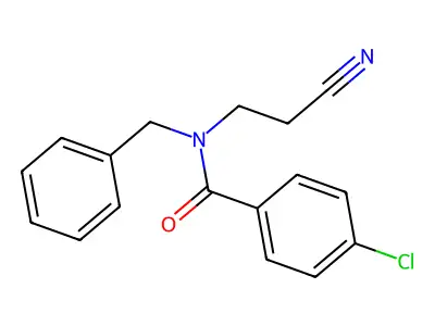 N-benzyl-4-chloro-N-(2-cyanoethyl)benzamide structure