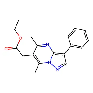 2-(5,7-Dimethyl-3-phenyl-6-pyrazolo[1,5-a]pyrimidinyl)acetic acid ethyl ester structure