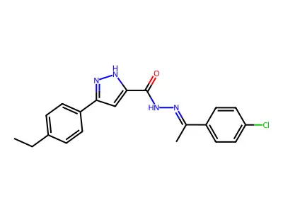 N'-(1-(4-Chlorophenyl)ethylidene)-3-(4-ethylphenyl)-1H-pyrazole-5-carbohydrazide structure