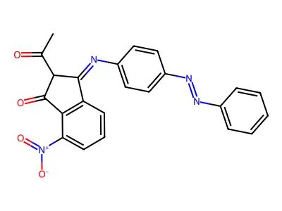 2-acetyl-7-nitro-3-(4-phenyldiazenylphenyl)imino-inden-1-one structure